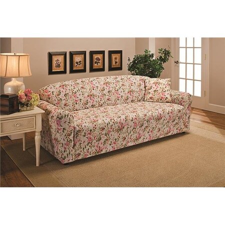 Madison Industries Madison JER-SOFA-FL Stretch Jersey Sofa Slipcover; Pink Floral JER-SOFA-FL